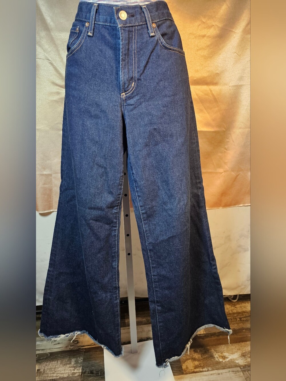 AGOLDE Clara Low Rise Baggy Wide Leg Jeans Size 26 Dark Wash 100% Cotton